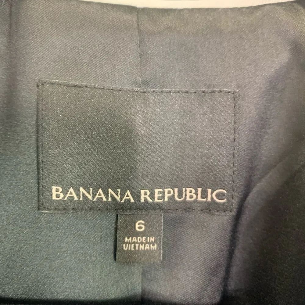 Banana republic black blazer jacket satin texture